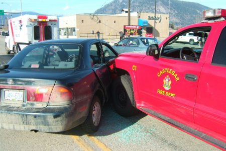 Castlegar fire command truck in collision