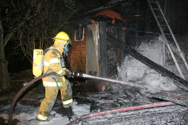 Fire levels house addition at Horlick's Point