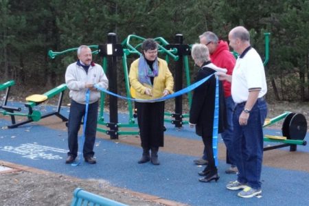 Grand opening of Rotary outdoor gym in Twin Rivers Park