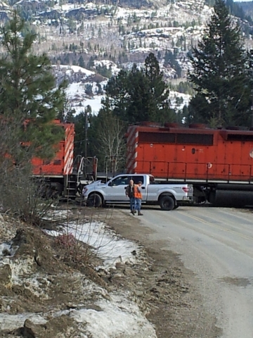 No serious injuries in truck-vs-train incident near Genelle