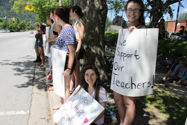 Nelson students join picket lines in support of better education