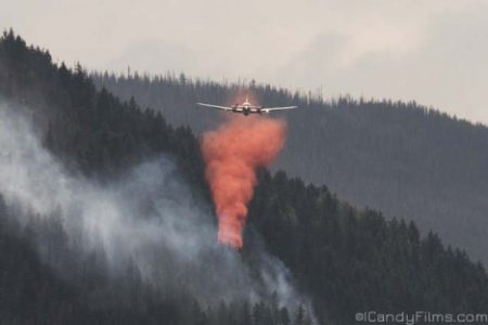 Smoke in valley coming from Sitkum Creek fire