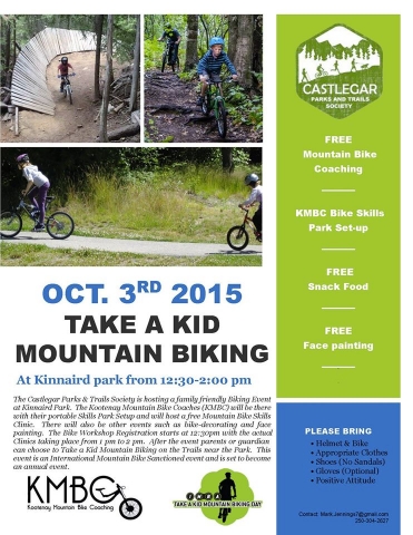 Take a Kid Mountain Biking in Castlegar this Saturday