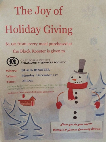Treat yourself and give back today with Black Rooster/community services fundraiser