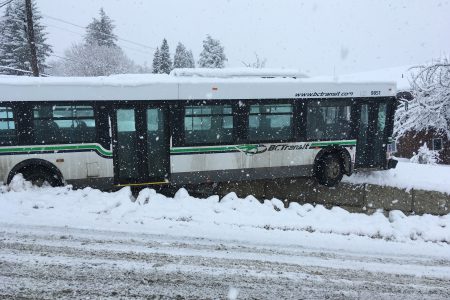 No one injured in bus crash