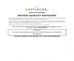 Castlegar issues water advisory