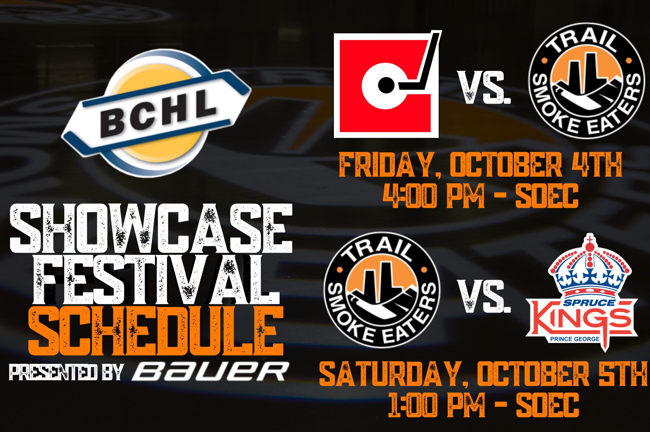 Smoke Eaters & BCHL Release Details And Schedule For 2019 Showcase Festival Presented By Bauer