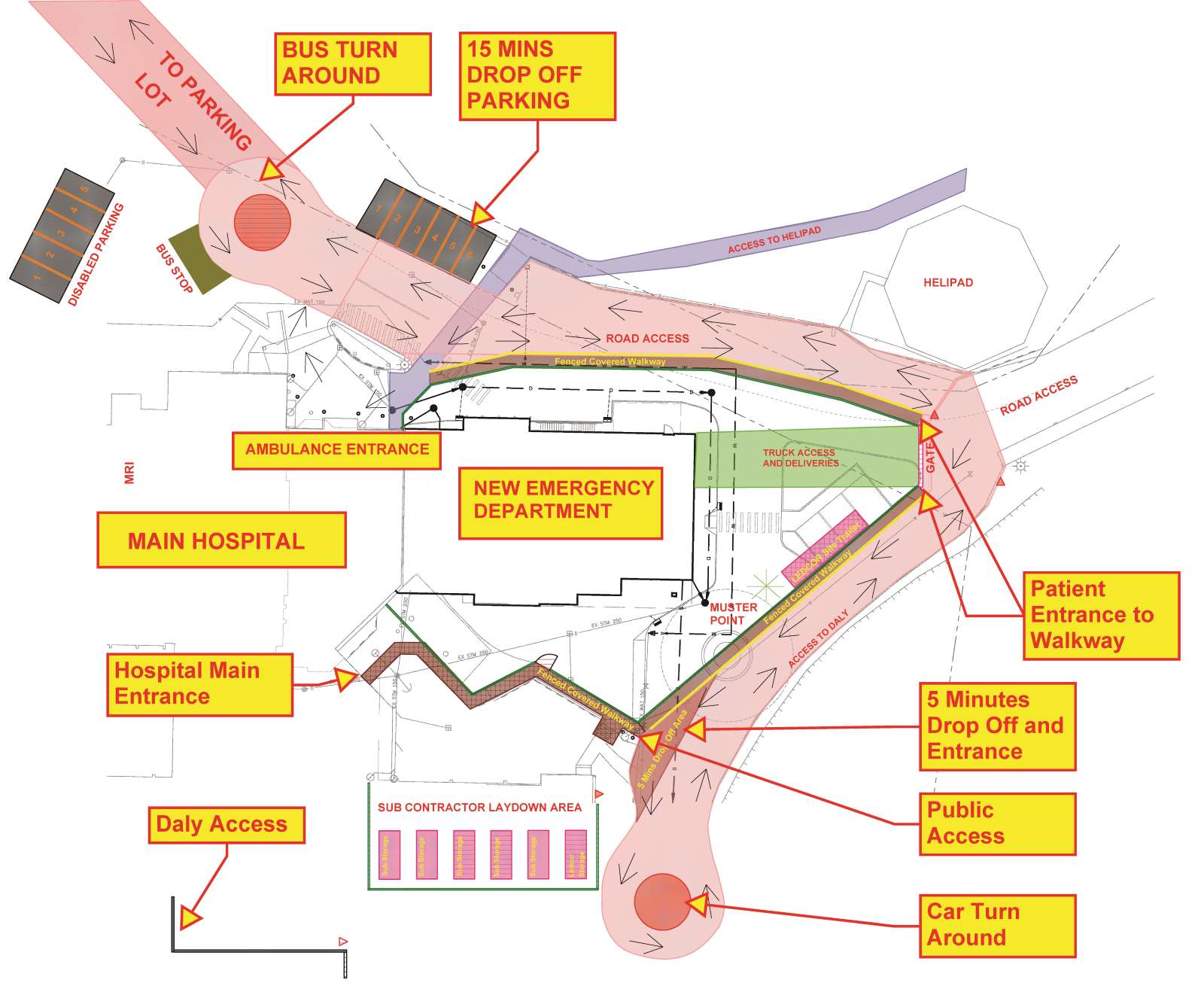 Hospital Access Changes (with updated site map)