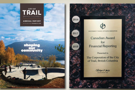 CITY OF TRAIL RECEIVES CANADIAN AWARD FOR FINANCIAL REPORTING FOR 2018 ANNUAL REPORT