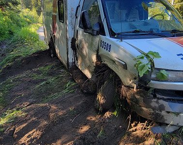 Ambulance crashes near Rossland, golf game ends in grievance