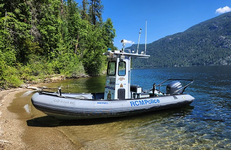 RCMP officers out on patrols on Christina Lake