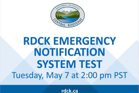 RDCK Emergency Notification System Test/Emergency Preparedness Week May 5 - 11